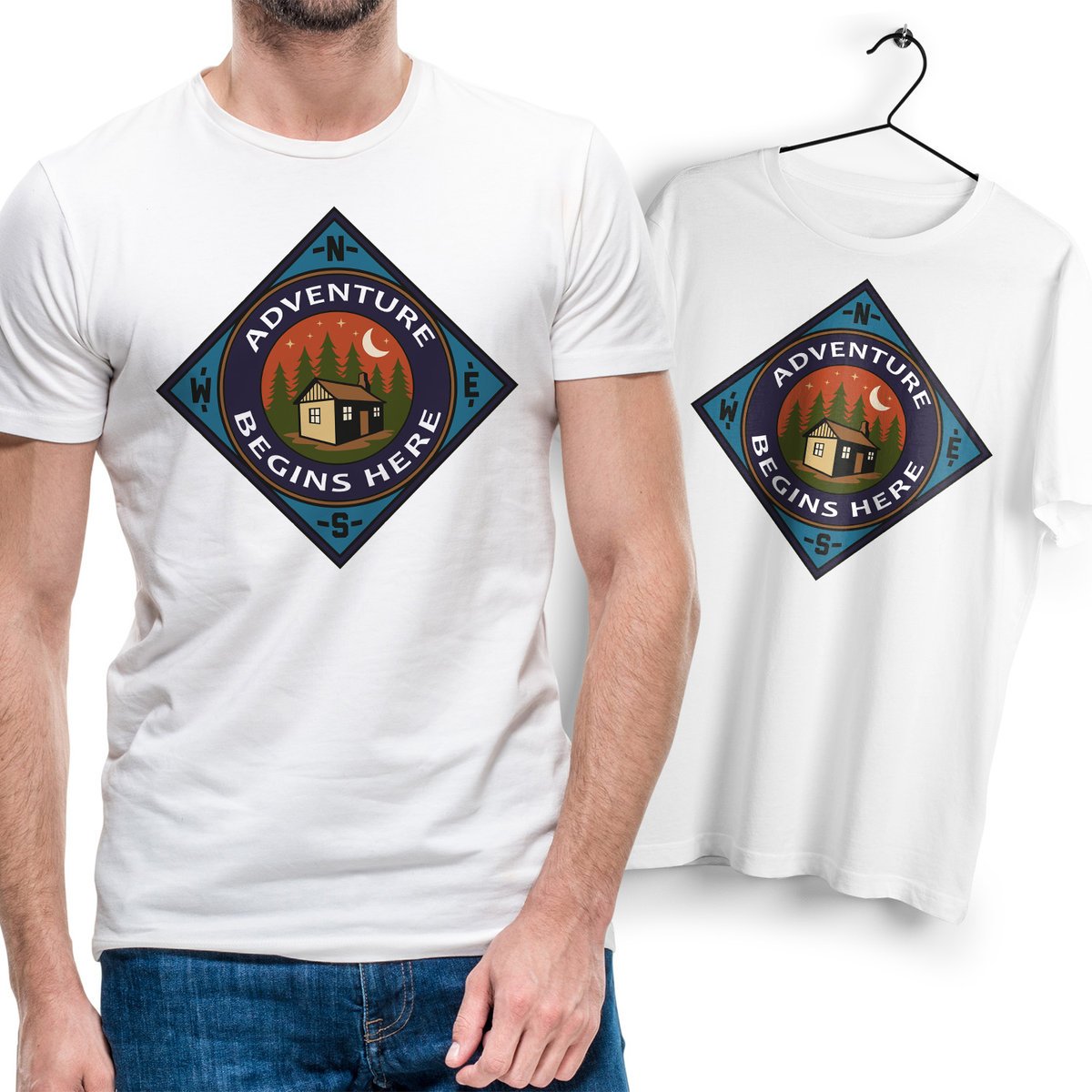 T-Shirt Podkoszulek Męski Outdoor living camping kemping góry Na Prezent