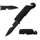 Noże - NÓŻ MYŚLIWSKI SKŁADANY FINKA Z PIŁKĄ CIĘCIA LIN KRZESIWO LATARKA 22cm - miniaturka - grafika 1