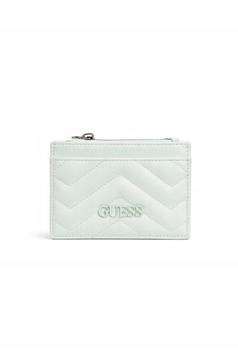 GUESS BIAŁY PIKOWANY PORTFEL Z LOGO I MIEJSCEM NA BILON 12,5x9x0,5 GŁA