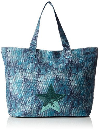 s.Oliver (Bags) damska 31.605.94.6100 Shopper, 58x40x20 cm, niebieski - Niebieski Blue Green Aop 62A1-58x40x20 cm (B x H x T)