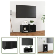 Szafki RTV - The Living Store szafka pod telewizor szary wysoki połysk 72x35x36,5 cm materiał drewnopochodny - miniaturka - grafika 1