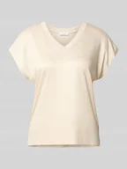 Koszulki i topy damskie - T-shirt z wiskozy z dekoltem w serek model ‘Savilchen’ - miniaturka - grafika 1
