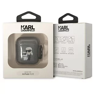 Karl Lagerfeld KLA2HNKCTGK Airpods 1/2 cover czarny/black Gliter Karl&Choupette - Akcesoria do słuchawek - miniaturka - grafika 3