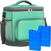 Torby termiczne - KAMAJU TT1601Z TORBA ZIELONA TERMICZ 16L +2X400ML - miniaturka - grafika 1