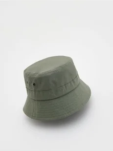 Reserved - Bawełniany bucket hat - oliwkowy - Czapki dla dzieci - miniaturka - grafika 1