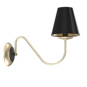 Lampy ścienne - Klasyczny kinkiet ścienny Deria 4011 Amplex do salonu czarny platyna - miniaturka - grafika 1