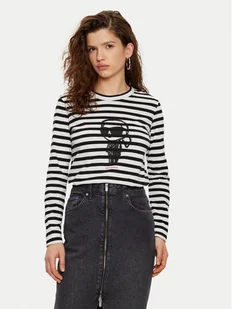 KARL LAGERFELD Bluzka A1W17137 Czarny Regular Fit - Bluzki damskie - miniaturka - grafika 1