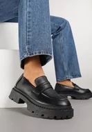 Mokasyny damskie - Czarne Mokasyny Vices na Platformie Dionela - miniaturka - grafika 1