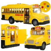 Samochody i pojazdy dla dzieci - INTERAKTYWNY AUTOBUS SZKOLNY światła DŹWIĘKI otwierane drzwi NAPĘD AUTO LED - miniaturka - grafika 1