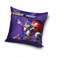 Pościel dla dzieci - poszewka na poduszkę jasiek jeż SONIC PRIME fioletowa velvet 40x40 - miniaturka - grafika 1