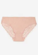 Majtki damskie - Różowe Majtki Figi z Koronkowymi Wstawkami Amiora - miniaturka - grafika 1