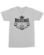 Koszulki i topy damskie - Koszulka dla Boksera BOXING Fightera Sport Trening MMA Ring Szara XL - miniaturka - grafika 1
