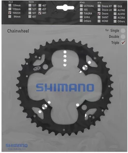 SHIMANO Tarcza mechanizmu korbowego FC-M530 czarny / Dodatkowe: pod osłonę / Ilość zębów: 44 Y1GX98060 - Części rowerowe - miniaturka - grafika 1