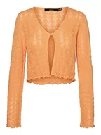 Swetry damskie - VERO MODA Vmlollie Ls Flare Sleeve V-Neck kardigan z dzianiny, Mock Orange, XS - miniaturka - grafika 1