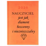 Notesy i bloczki - KALENDARZ KSIĄŻKOWY 2025 ROK POMARAŃCZOWY Planer Nauczyciel Diament Wzory - miniaturka - grafika 1