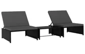 Leżaki ogrodowe - Czarny zestaw wypoczynkowy do ogrodu P7-P29 - miniaturka - grafika 1