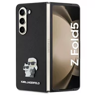 Etui i futerały do telefonów - Etui Karl Lagerfeld KLHCZFD5SAKCNPK Samsung Galaxy Z Fold5 hardcase Saffiano Karl&Choupette Pin czarny/black - miniaturka - grafika 1