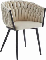 Krzesła - Leobert Krzesło ORION - aksamit beż / nogi czarne x 2 - miniaturka - grafika 1