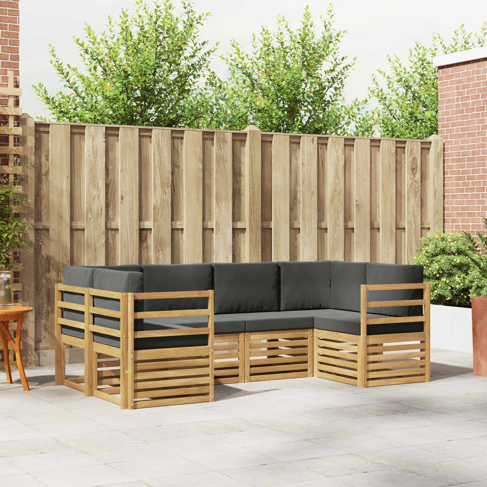 vidaXL Zestaw sofy narożnej 6 pcs Biały i antracyt 245 x 126,5 x 73 cm