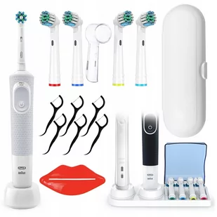 Oral-B Vitality 100 Biała + 4 Zam. Prec. + Etui Białe + Osłonka + Podstawka Z Klapką - Szczoteczki do zębów - miniaturka - grafika 1