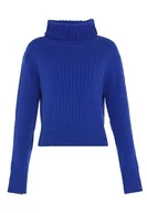 Swetry damskie - Libbi Blonda damski sweter z golfem w stylu Lazy, wąski sweter akrylowy, królewski błękit, rozmiar XL/XXL, królewski błękit, XL - miniaturka - grafika 1