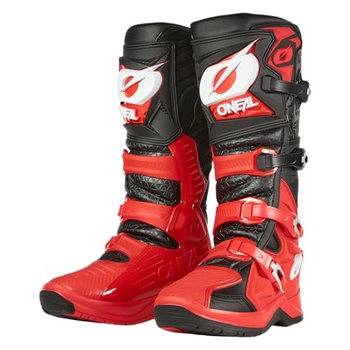 O'NEAL 0337-2105, Motocykl Boot Unisex-Dorosły, 44 EU, Czarny czerwony, 44 EU