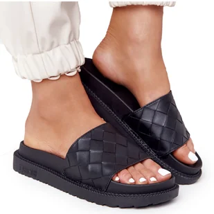 Klapki Damskie Na Platformie Big Star HH274684 Czarne - Klapki i japonki damskie - miniaturka - grafika 1