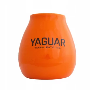 Tykwa Ceramiczna pomarańczowa z logo Yaguar 350 ml - Kubki - miniaturka - grafika 1