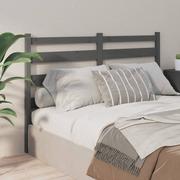 Inne meble do sypialni - Lumarko Wezgłowie łóżka, szare, 126x4x100 cm, lite drewno sosnowe - miniaturka - grafika 1