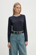 Bluzki damskie - G-Star Raw longsleeve bawełniany kolor niebieski - miniaturka - grafika 1
