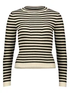 Swetry damskie - Pieces Sweter "Crista" w kolorze kremowo-czarnym - miniaturka - grafika 1