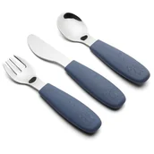 Sztućce dla dzieci - Nuuroo - 3 częściowy zestaw sztućców ze stali nierdzewnej JANA Bearing Sea - miniaturka - grafika 1