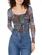 Body - Desigual Damskie body z dzianiny z długim rękawem, Czarny, XXL - miniaturka - grafika 1