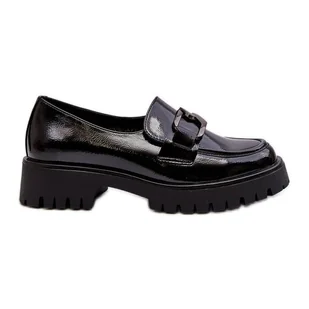 Vinceza Lakierowane Mokasyny Damskie Czarne Santtes - Mokasyny damskie - miniaturka - grafika 1