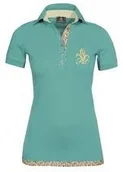 Koszulki jeździeckie - FIOR DA LISO Koszulka polo SPORTY damska - waterfall - miniaturka - grafika 1