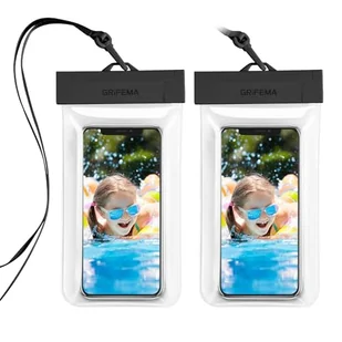 GRIFEMA Wodoodporne etui na telefon 2-pak Ipx8 wodoodporne etui na telefon przezroczyste na ekran pływacki wodoodporna torba na telefon do iPhone'a 15 14, Samsung, Huawei i innych telefonów - Etui i futerały do telefonów - miniaturka - grafika 1