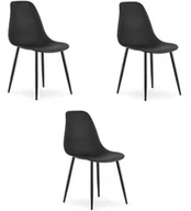 Krzesła - Krzesło skandynawskie czarne WAT zestaw 3 szt. do kuchni biuro loft - miniaturka - grafika 1