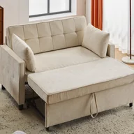 Sofy i kanapy - Sofa 142x79x85 cm - Regulowane oparcie - Chenille - Z 2 poduszkami - Beżowa - miniaturka - grafika 1