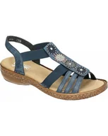 Sandały damskie - SANDAŁY RIEKER - 910189-05 NIEBIESKIE - Rieker - miniaturka - grafika 1