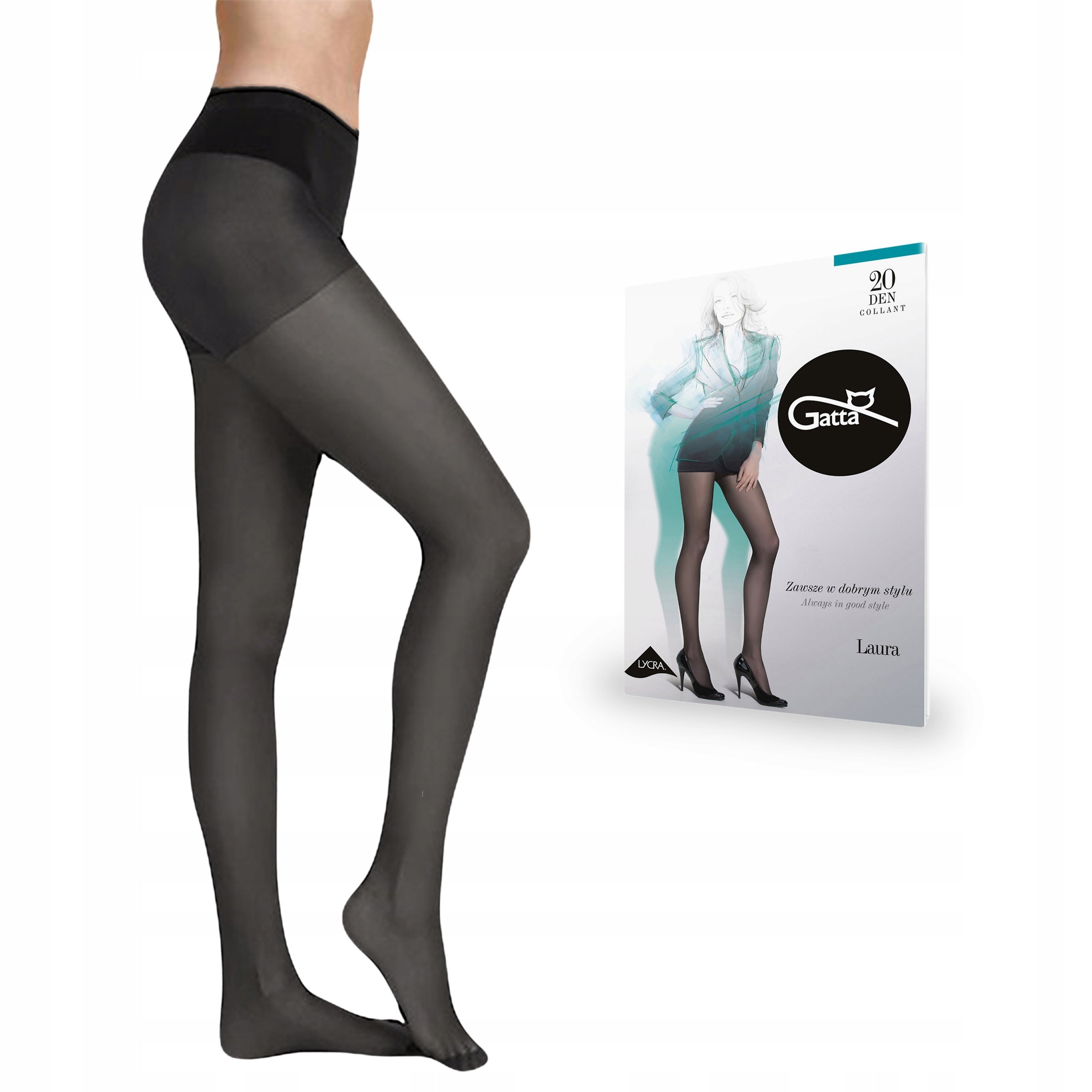 Rajstopy Gatta Laura 20 den lycra, Grafit 5-XL