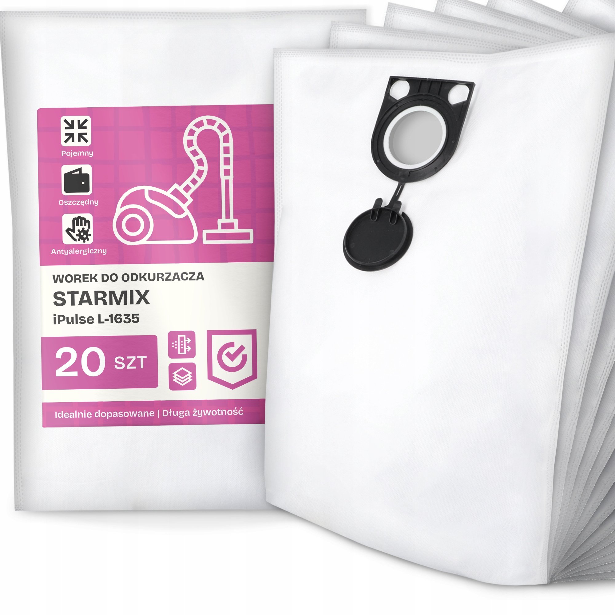 20x Worek do Odkurzacza Starmix iPulse L-1635 Syntetyczny Pojemny Mocny G9