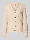 Swetry damskie - Kurtka z dzianiny o kroju regular fit z dodatkiem wełny model ‘NINA’ - miniaturka - grafika 1