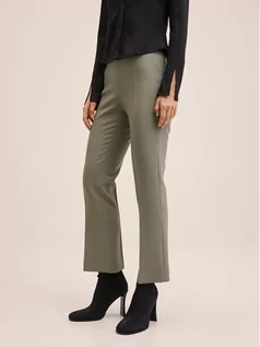 Spodnie damskie - Mango Spodnie materiałowe Atenas 27083253 Zielony Regular Fit - grafika 1