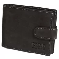Portfele - Męski portfel skórzany  Wild Horse 02A  brązowy z białymi przeszyciami RATY 0% | PayPo | GRATIS WYSYŁKA | ZWROT DO 100 DNI - miniaturka - grafika 1