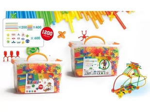 Słomki Konstrukcyjne Klocki Patyczki 1200 El Kuferek 3D Nowa Wersja HC-020-12P - Zabawki konstrukcyjne - miniaturka - grafika 1