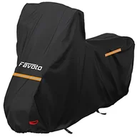 Akcesoria motocyklowe - Favoto Pokrowiec na motocykl 210D Oxford osłona motocykla z wysoką szybą odblaskową taśmy, wodoodporny kurz deszcz wiatr ptasie odchody, 220x105x160cm czarny - miniaturka - grafika 1