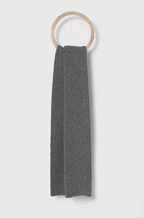 Apaszki i szaliki damskie - Calvin Klein szalik z domieszką wełny kolor szary gładki - grafika 1