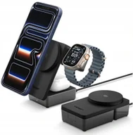 Ładowarki do telefonów - SPIGEN EF323MQ ESSENTIAL 3IN1 MAGNETIC MAGSAFE WIRELESS CHARGER 25W Qi2.2 BLACK ACH10398 - miniaturka - grafika 1
