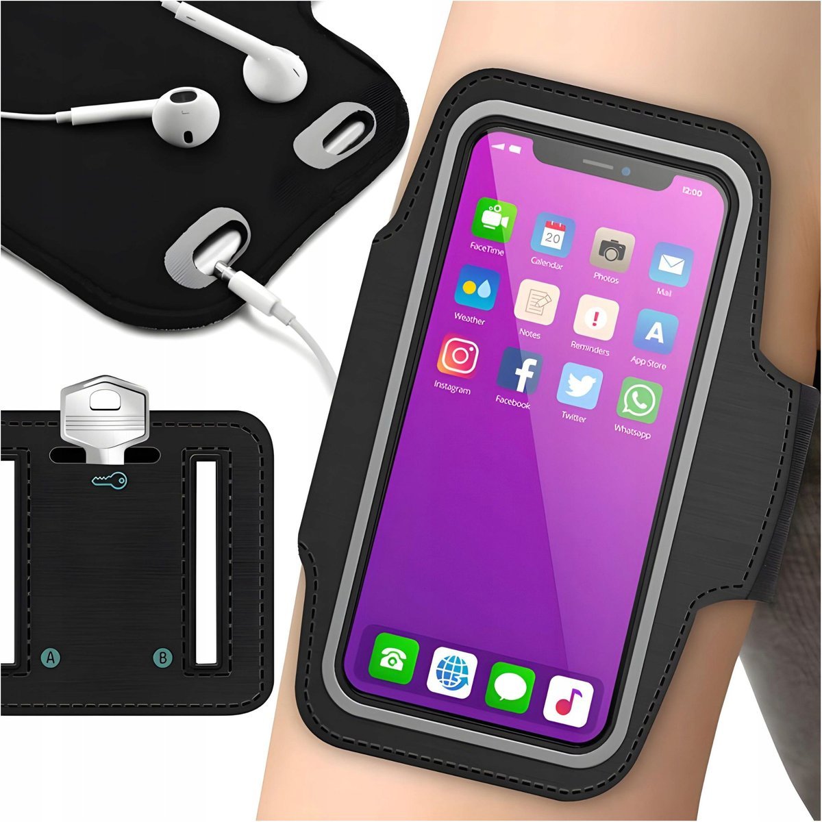 Etui NA RAMIĘ opaska telefon pokrowiec armband sportowe biegania siłownie