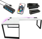 Biurka gamingowe - BIURKO GAMINGOWE NARONE LOFTOWE KOMPUTEROWE 240x160 GNIAZDO - miniaturka - grafika 1